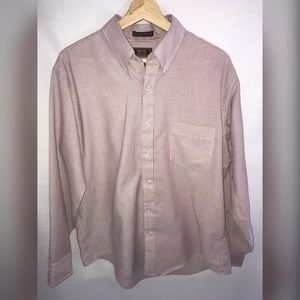 Red striped longe sleeve button up.